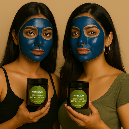 Edit Beauty - 100% Organic Moroccan Face Mask (100g) Made in UAE | Lab Tested | Acne-Free | Skin Detox | Natural Glow